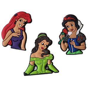 Snow White Belle Ariel Little Mermaid 3-pc Shoe Charms Jewelry Princess Set